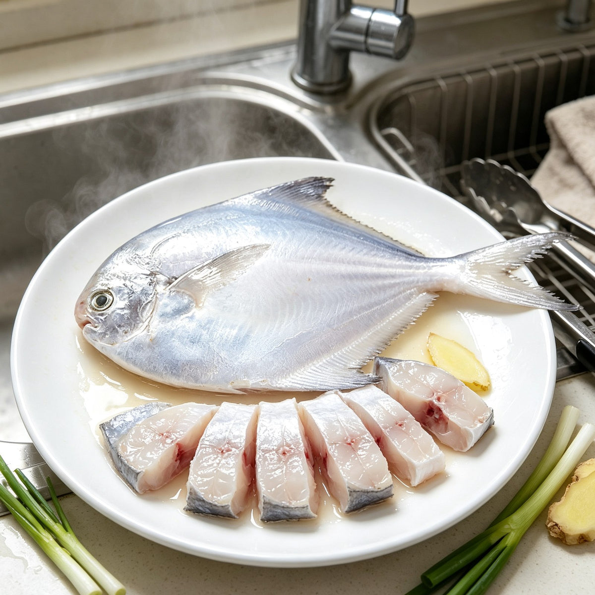 Premium Whole & Filleted Silver Pomfret
